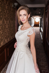 Bride in the brown hall