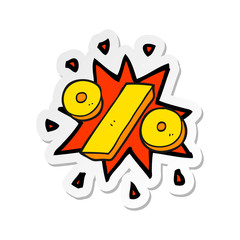 sticker of a cartoon percentage symbol