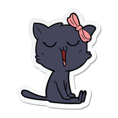 sticker of a cartoon cat