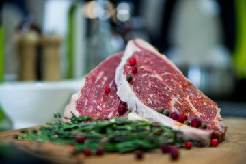 raw meat before cooking. marble beef