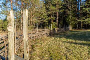 Fence of wood around a pasture © Björn Kristersson