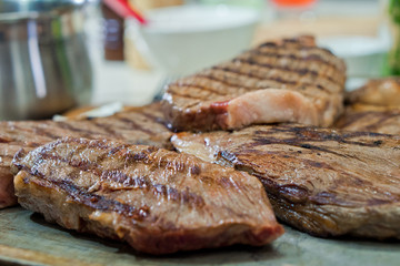 fried steak marbled beef