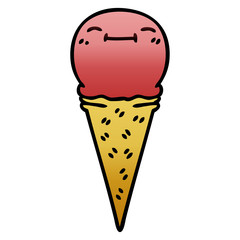 quirky gradient shaded cartoon happy ice cream