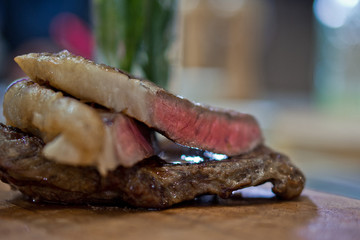 fried steak marbled beef