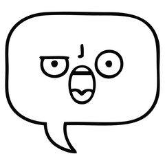 line drawing cartoon speech bubble