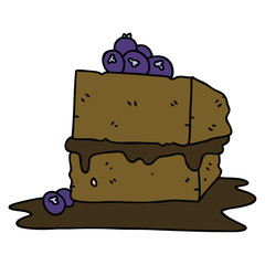 quirky hand drawn cartoon chocolate cake