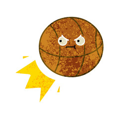 retro illustration style cartoon basketball