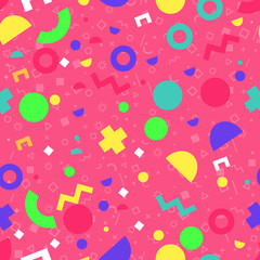 Vector abstract geometry seamless pattern 90s vibe