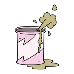 quirky hand drawn cartoon exploding soda can