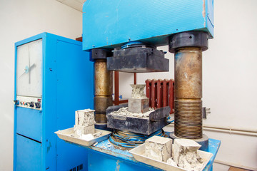Construction laboratory-press for determination of hardness, density and other characteristics of concrete