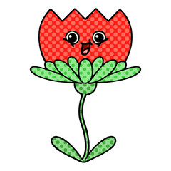comic book style cartoon flower