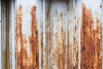Detail of a rusty steel wall