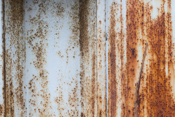 Detail of a rusty steel wall