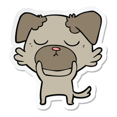 sticker of a cute cartoon dog