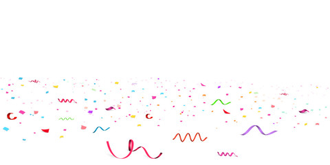 Falling bright colorful Glitter confetti, stars celebration, serpentine. Colorful confetti paper scatter flying on the floor. New year, birthday, valentines day design element.