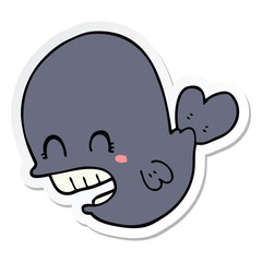 sticker of a cartoon whale