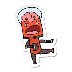 sticker of a cartoon robot