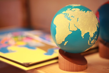 Montessori globe of land and water