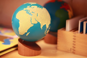 Montessori globe of land and water