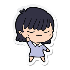 sticker of a cartoon woman