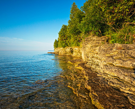 Rocky Coast at Cave Point on Lake Michigan