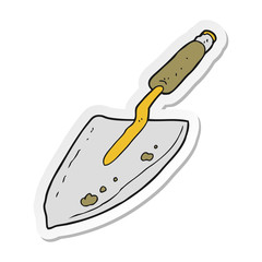 sticker of a cartoon garden trowel