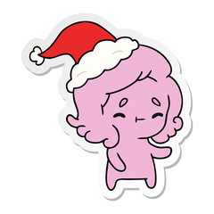 christmas sticker cartoon of kawaii ghost