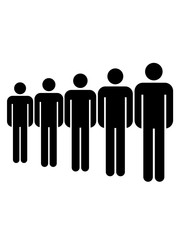 reihe schlange anstehen warten freunde team crew party viele pictogram mann figur männlich stehend neutral zeichen symbol mensch silhouette logo design