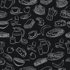 Breakfast seamless pattern