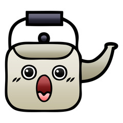 gradient shaded cartoon kettle