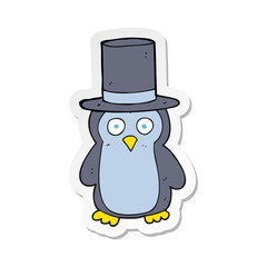 sticker of a cartoon penguin wearing hat