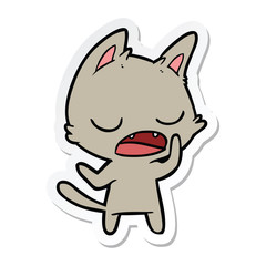 Obraz na płótnie Canvas sticker of a talking cat cartoon