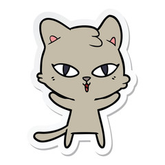 sticker of a cartoon cat