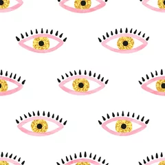 Wall murals Eyes Seamless abstract eyes pattern. Vector background.