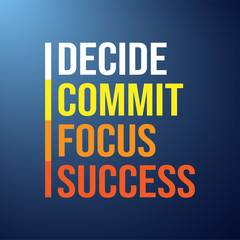 decide commit focus success. successful quote with modern background vector