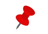 Red push pins, thumbtack isolated vector image