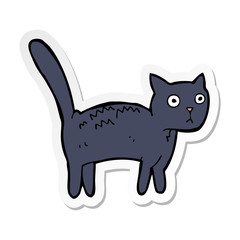 sticker of a cartoon frightened cat