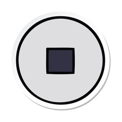 Fototapeta premium sticker of a cute cartoon stop button