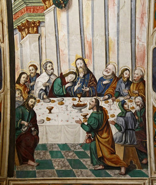 Ultima Cena; affresco nel Coro delle Monache; Brescia, complesso di Santa Giulia