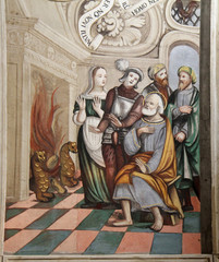 Obraz premium rinnegamento di Pietro; affresco nel Coro delle Monache; Brescia, complesso di Santa Giulia