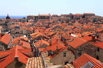 Fototapeta na wymiar クロアチア　中世海洋都市ドブロヴニク　旧市街　城壁巡り