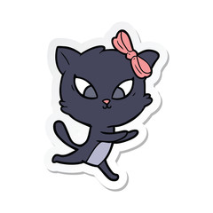 sticker of a cartoon cat