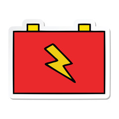 sticker of a cute cartoon car battery