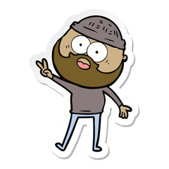 sticker of a cartoon bearded man