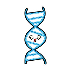 comic book style cartoon DNA strand