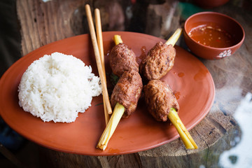 Local vietnamese food on plate