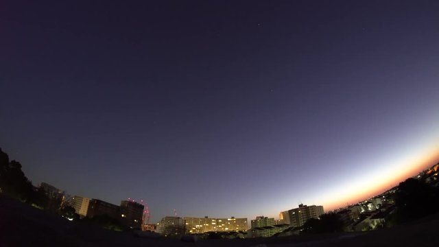 Tokyo,Japan-March 14, 2019: (Live Recording)(7times speed) An image of International Space Station at 5:13AM in Tokyo