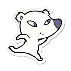 sticker of a cute cartoon polar bear