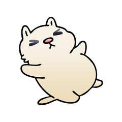 quirky gradient shaded cartoon cat