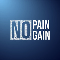 no pain no gain. successful quote with modern background vector